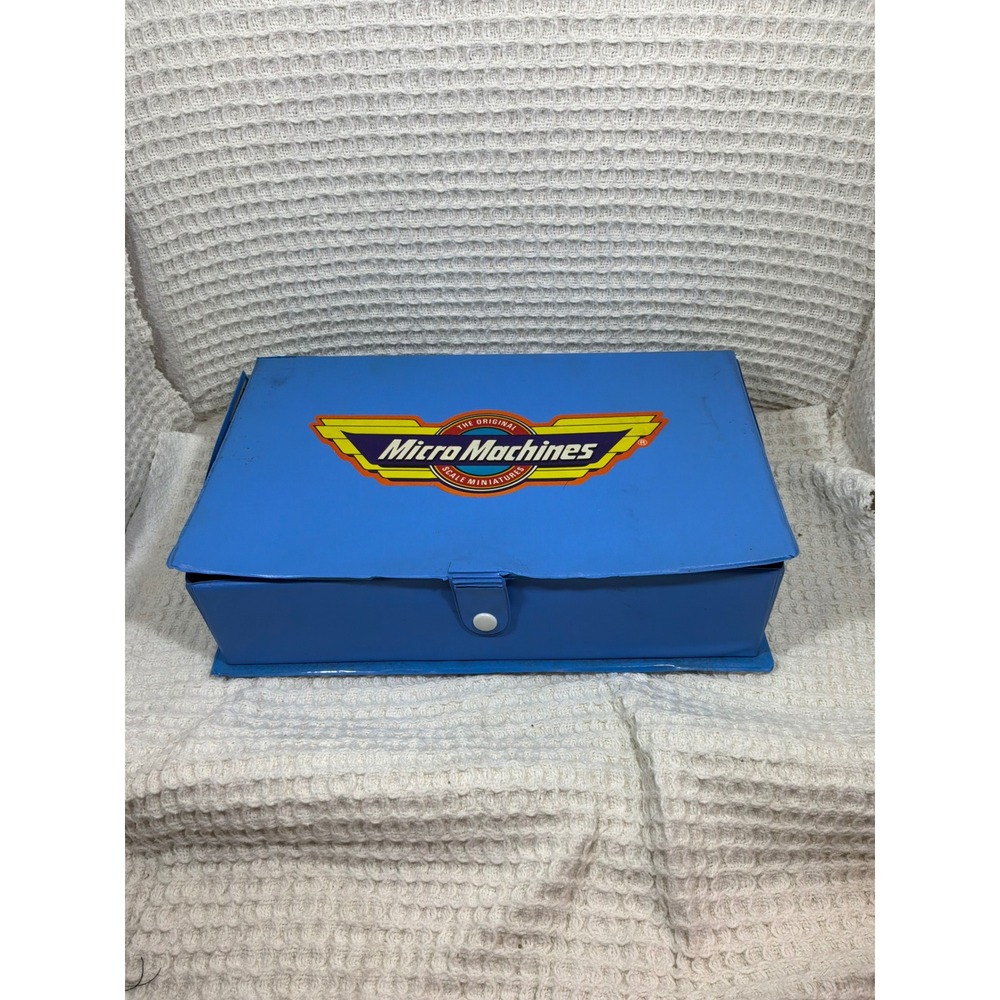 Vintage Kids Micro Machines Vinyl Storage Case Playmat OS Blue‎
